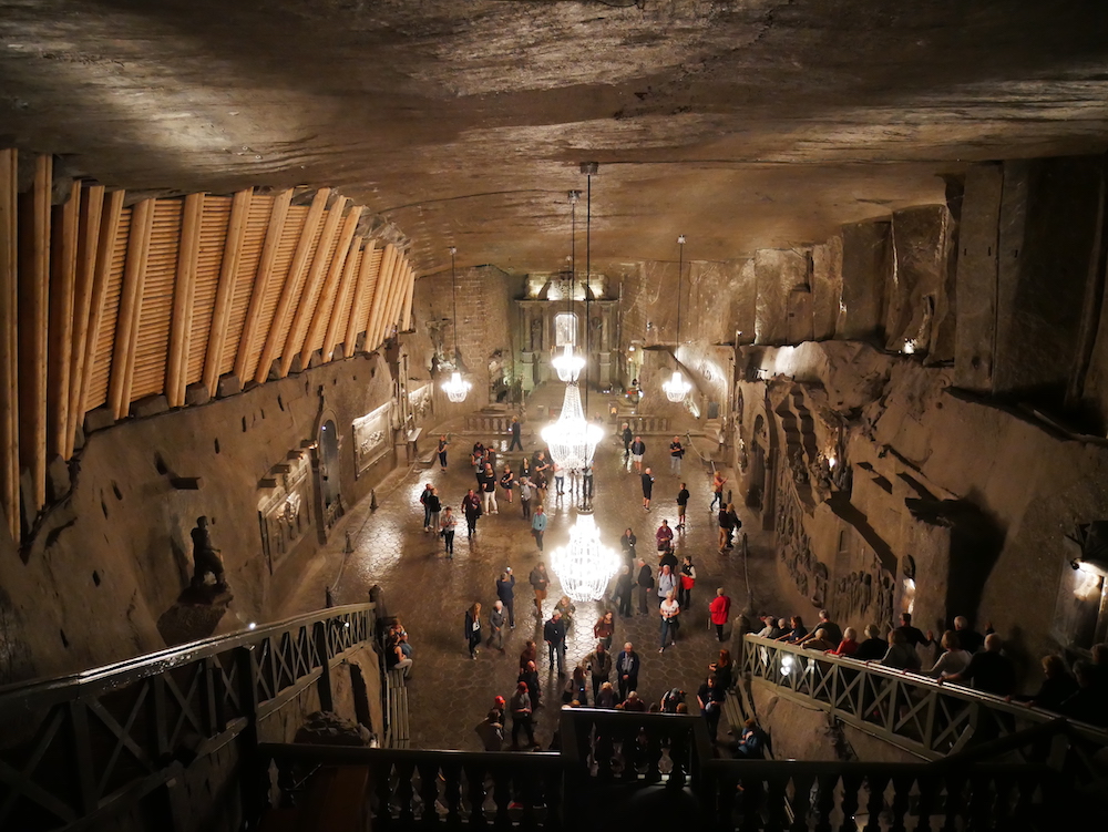 Grande salle de la mine de Wieliczka. 